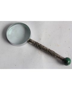 Loupe argent et Malachite Chine