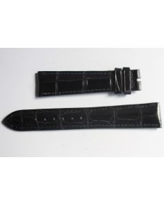 PATEK PHILIPPE Bracelet montre cuir noir brillant 19 mm