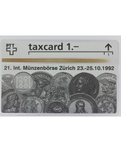 Télécarte L&G dummy 21. Int. Münzenbörse Zürich Suisse 1992