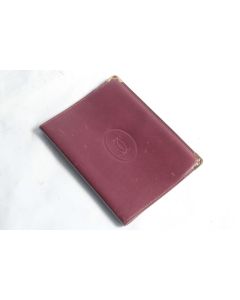 CARTIER Couverture d'agenda cuir bordeaux