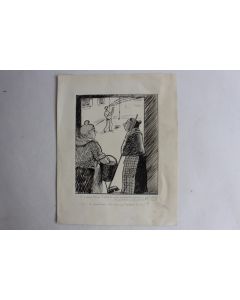 Dessin humoristique Ernest BORNAND La cour amour