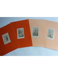 Gravures L'heure du Souper/Théâtre/Bal/Coucher Art Nouveau 1890-1900