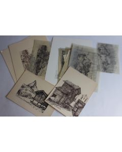 Dessins originaux Aug. W. Vögtli montagnes Suisse Jura 1950/60