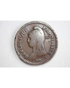 Monnaie 1 Décime Dupré grand module L'An 7 A (Paris)