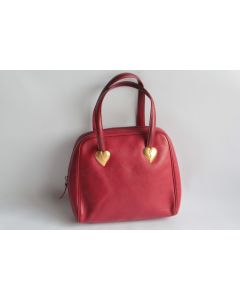 YVES SAINT LAURENT Sac à main cuir rouge Cœurs