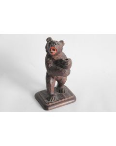 Porte crayon Ours bois sculpté Art populaire Forêt Noire
