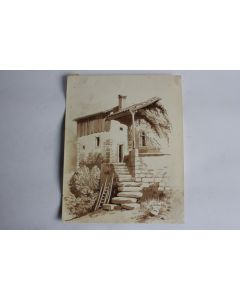 François DIDAY Dessin original à l'encre sépia Suisse