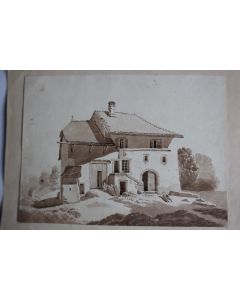 François DIDAY Dessin original à l'encre sépia Suisse