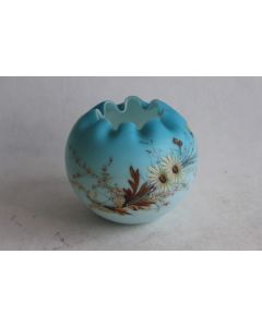 Vase boule émaillé bleu Napoléon III