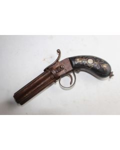 Ancien pistolet à poudre noire 6 canons tournants
