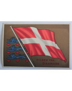 CPA Danemark Drapeau Hilsen fra danmark
