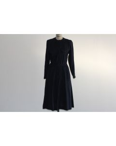 CACHAREL Robe bleue marine à pois vintage T40