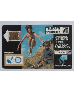 Télécarte à puce France Polio + 120U SC3 1988