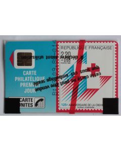 Télécarte à puce France Carte philatélique Premier Jour Croix-rouge NSB