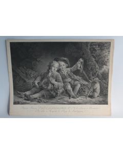 Gravure Fils du Prince de Turin Savoyards Drouais Melini XVIIIe siècle