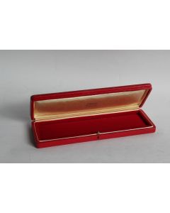 LOMBARD Écrin long pour bijoux cuir rouge