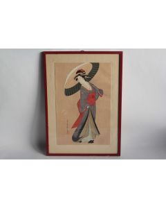 Estampe japonaise Beauty in the snow Eishi Hosoda Ukiyo-e