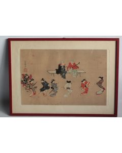 Estampe japonaise Fete Day Dance Hanabusa Itchō Ukiyo-e