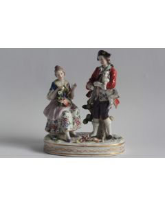 LUDWIGSBURG Scène galante porcelaine XIXe siècle Allemagne