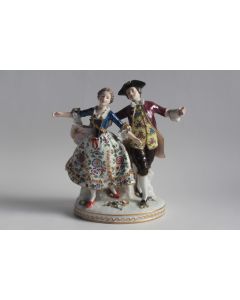 LUDWIGSBURG Couple dansant porcelaine XIXe siècle Allemagne