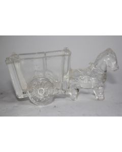 Cendrier cristal moulé Attelage Cheval