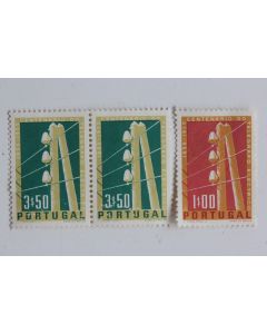 Timbres Portugal centenaire du télégraphe électrique 1955 neufs
