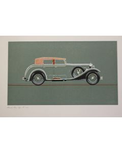Gravure piqûre sur bois Mercedes-Benz Type K 1927