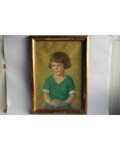 Tableau Pastel Jules Courvoisier Portrait de fillette 1921