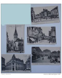 Lot de 5 CPA 89 YONNE AUXERRE Place, Hôtel Poste, Tour de l'Horloge