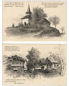 2 CPA illustrée Ch. KERN Valeyres-sous-Rances et Veiges-sur-Aigle Suisse