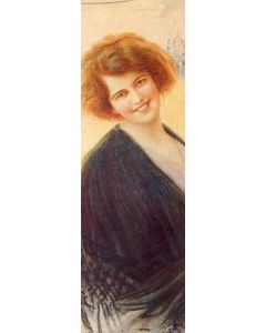 2 petites CPA illustrées Italie Italia Belle femme