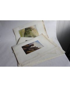 Aquarelles Paysages de montagne Suisse XIXe siècle Alpes valaisannes
