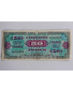 Billet Trésor 50 Francs verso France 1944