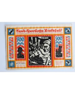Billet tissu 500 Mark 1922 Bielefeld Allemagne