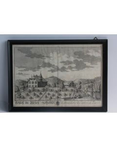 Gravure HERRLIBERGER Château Zurich Suisse XVIIIe siècle