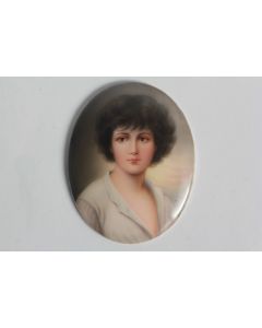 Franz WAGNER Peinture miniature Portrait femme sur porcelaine