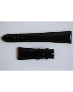 PATEK PHILIPPE Bracelet montre cuir noir brillant 22 mm