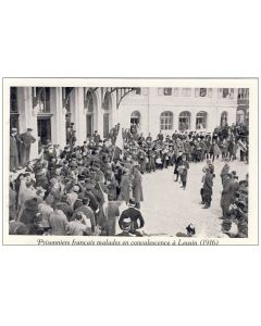 CPA GUERRE 1914-18 Prisonniers Français malades en convalescence à Leysin (1916)