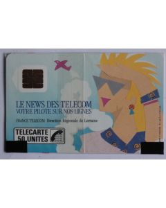 Télécarte à puce France News Lorraine 1989 NSB