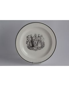 Assiette parlante faïence Nyon Argovie Suisse Robillard 1818-1832