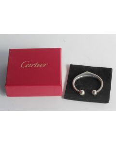 CARTIER Porte-clefs forme C argent