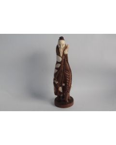 Sculpture Okimono bois et ivoire Vieil homme à cheval Japon