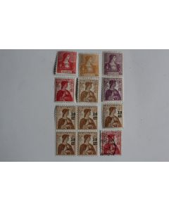Timbres Suisse 1907-1930 Helvétie buste neufs sur charnière