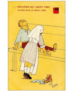 CPA illustrée ZANE Guerre 1914-18 Infirmière Croix rouge Soldat amour