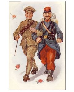 CPA illustrée Soldat uniforme joyeux humour anglais 