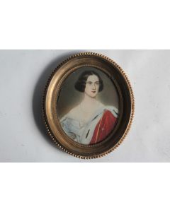 Peinture miniature Portrait femme sur ivoire