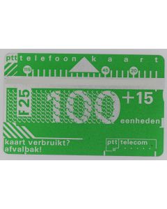 Télécarte L&G dummy PTT Telecom 100+15 eenheden Pays-Bas
