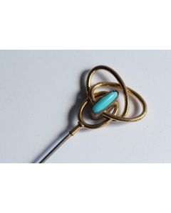 Épingle à chapeau turquoise Art nouveau