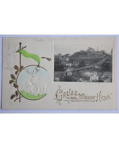 CPA gaufrée Gruss aus Weisser Hirsch Dresden Allemagne