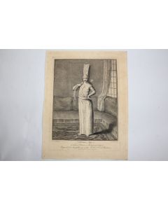 Gravure turque XVIIIe siècle Selictar Aga Sword Bearer Grand Signior